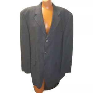 Alexandre London Saville Row Wool Silk Sports Coat Men US 50 Blue Blazer Jacket